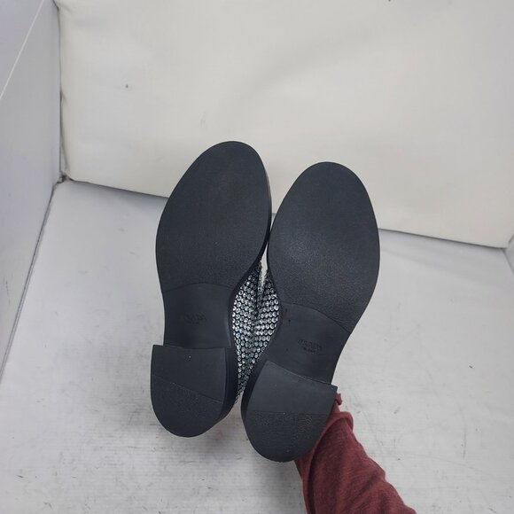 PRADA Rhinestone Embellished Black Loafer - Picture 3 of 12